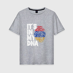 Футболка оверсайз женская ДНК - Армения, цвет: меланж