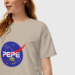 Футболка оверсайз женская Pepe Pepe space Nasa, цвет: миндальный — фото 2