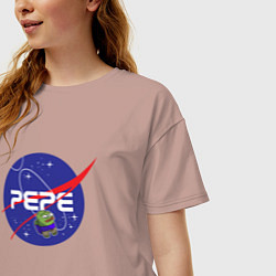 Футболка оверсайз женская Pepe Pepe space Nasa, цвет: пыльно-розовый — фото 2