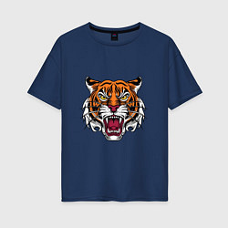 Футболка оверсайз женская Style - Tiger, цвет: тёмно-синий