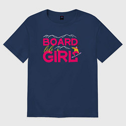 Футболка оверсайз женская BOARD LIKE A GIRL, цвет: тёмно-синий