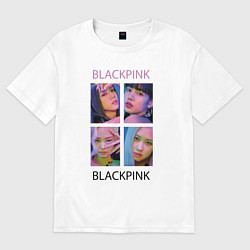 Футболка оверсайз женская BLACKPINK черно-розовые, цвет: белый