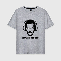 Футболка оверсайз женская Dr House music, цвет: меланж