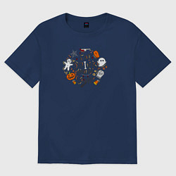 Женская футболка оверсайз Eat drink and be scary mix