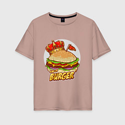 Женская футболка оверсайз Королевский бургер