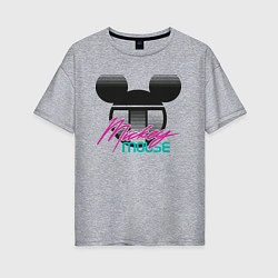 Футболка оверсайз женская Logotype Mickey Mouse, цвет: меланж