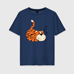Женская футболка оверсайз Спящий тигренок