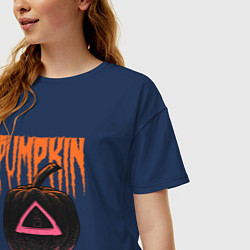 Футболка оверсайз женская Pumpkin Game, цвет: тёмно-синий — фото 2