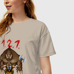 Футболка оверсайз женская Разнос на 121, цвет: миндальный — фото 2