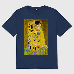 Футболка оверсайз женская Поцелуй картина Климта, цвет: тёмно-синий