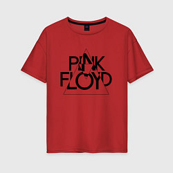 Футболка оверсайз женская PINK FLOYD LOGO ПИНК ФЛОЙД, цвет: красный