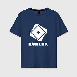 Футболка оверсайз женская ROBLOX WHITE LOGO, цвет: тёмно-синий