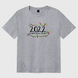 Футболка оверсайз женская Champagne glasses 2022 NY, цвет: меланж