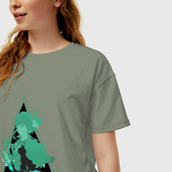 Футболка оверсайз женская Genshin Impact VentiВенти, цвет: авокадо — фото 2