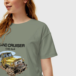 Футболка оверсайз женская Toyota Land Cruiser FJ 40 4X4, цвет: авокадо — фото 2