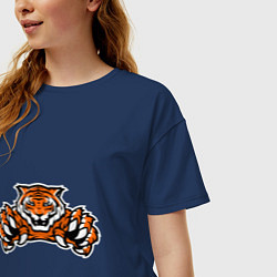Футболка оверсайз женская Tiger - Warrior, цвет: тёмно-синий — фото 2