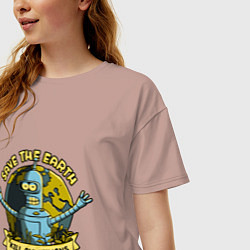 Футболка оверсайз женская Bendеr, цвет: пыльно-розовый — фото 2