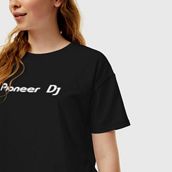 Футболка оверсайз женская Pioneer DJ - Logo White, цвет: черный — фото 2