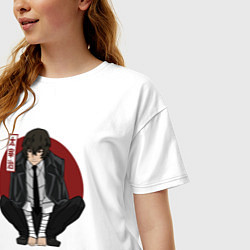 Футболка оверсайз женская Старший детектив Дазай, цвет: белый — фото 2