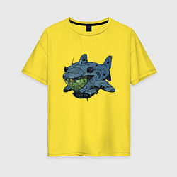 Женская футболка оверсайз Жаба - капитан подводной лодки