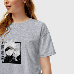 Футболка оверсайз женская Сатору Годжо Магическая битва, цвет: меланж — фото 2