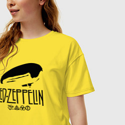 Футболка оверсайз женская Дирижабль Led Zeppelin с лого участников, цвет: желтый — фото 2