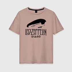 Женская футболка оверсайз Дирижабль Led Zeppelin с лого участников