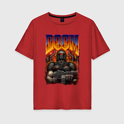 Женская футболка оверсайз DOOM 64
