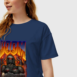 Футболка оверсайз женская DOOM 64, цвет: тёмно-синий — фото 2