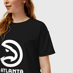 Футболка оверсайз женская Атланта Хокс, Atlanta Hawks, цвет: черный — фото 2