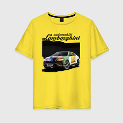 Футболка оверсайз женская Lamborghini Urus - это очень круто!, цвет: желтый
