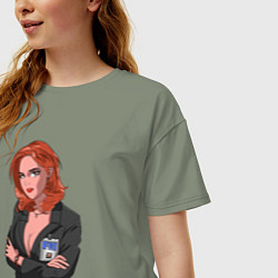 Футболка оверсайз женская Dana Scully X-Files, цвет: авокадо — фото 2