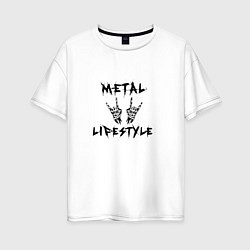 Футболка оверсайз женская Металлика Metallica рок, цвет: белый