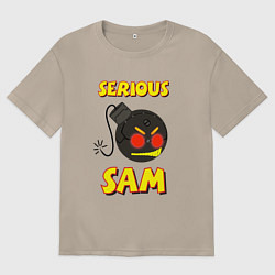 Женская футболка оверсайз Serious Sam Bomb Logo
