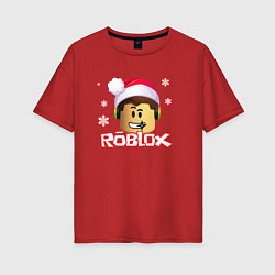 Футболка оверсайз женская ROBLOX НОВЫЙ ГОД 2022, цвет: красный