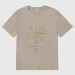 Футболка оверсайз женская Бестиарий Лавкрафта - Старшие Боги, цвет: миндальный