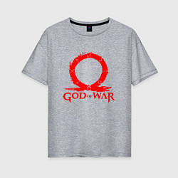 Футболка оверсайз женская GOD OF WAR RED LOGO RAGNAROK, цвет: меланж