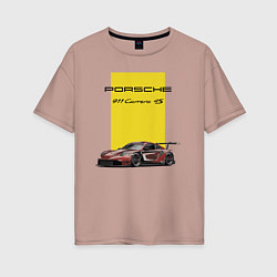 Женская футболка оверсайз Porsche Carrera 4S Motorsport