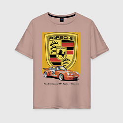 Женская футболка оверсайз Porsche 911 Carrera RSR - Daytona 24 Hours 1973