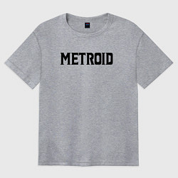 Футболка оверсайз женская Metroid Dread Black Logo, цвет: меланж