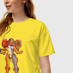 Футболка оверсайз женская Анатомия Экзоскелета Metroid Dread, цвет: желтый — фото 2