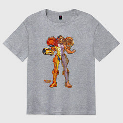Футболка оверсайз женская Анатомия Экзоскелета Metroid Dread, цвет: меланж