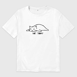 Женская футболка оверсайз Кот не сегодня