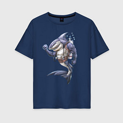 Женская футболка оверсайз Самый крутой ныряльщик
