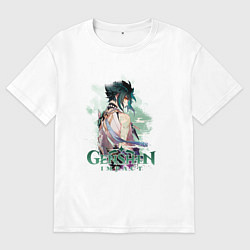 Футболка оверсайз женская Сяо Xiao Genshin Impact, цвет: белый