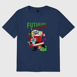 Футболка оверсайз женская Christmas Futurama, цвет: тёмно-синий
