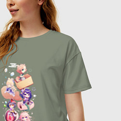 Футболка оверсайз женская Чиби Инадзума, цвет: авокадо — фото 2