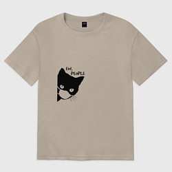 Женская футболка оверсайз Кот в маске