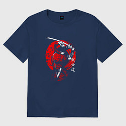 Женская футболка оверсайз САМУРАЙ С МЕЧОМ MOTO SAMURAI KATANA JAPAN