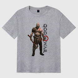 Футболка оверсайз женская КРАТОС, БОГ ВОЙНЫ GOD OF WAR, цвет: меланж
